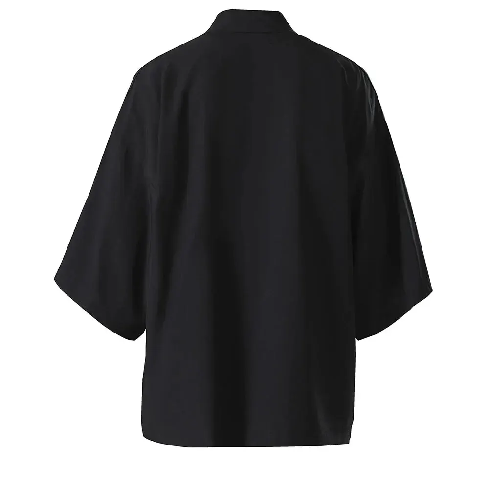 Camicie Kimono giapponesi da uomo Casual punto aperto leggero Yukata moda Cardigan nero 3/4 capispalla manica per le vacanze estive