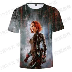 Summer Marvel The Avengers 3D T shirt Teen  Children Streetwear Black Widow Printed T-shirts Boy Girl Kids  Cool Tops Tee