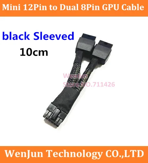 Strengthen sleeved 10cm Mini 12Pin to Dual 8Pin PCIE GPU Power Adapter Cable for Nvidia RTX 3070 3080 3090 version Graphics Card