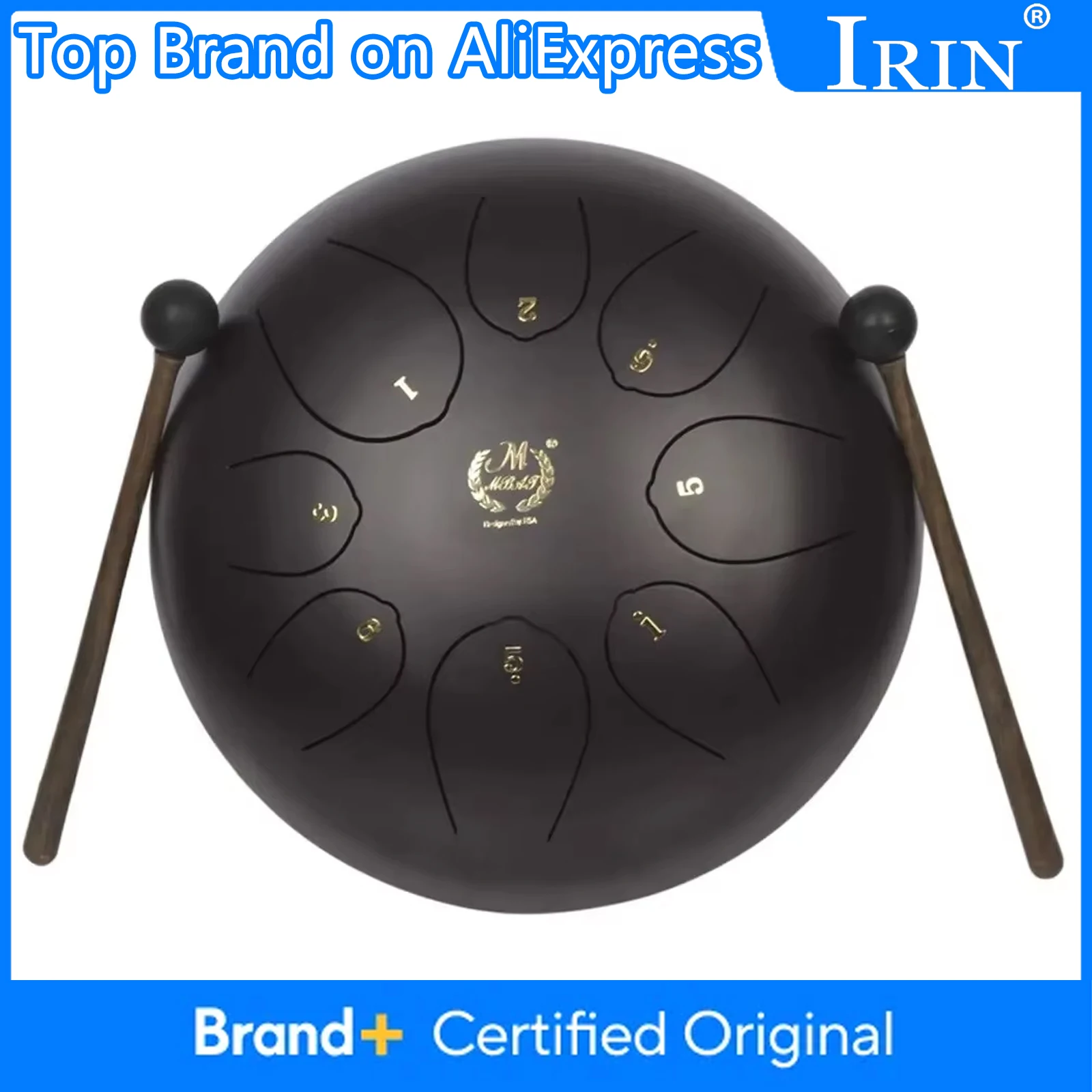 M MBAT 8-tone Steel Tongue Drum 10 Inch Zen Practices Tools Yoga Meditation Exercise Percussion Instrument With Accessories