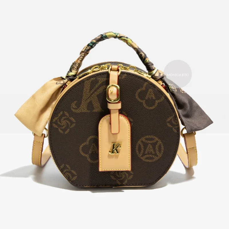 

Классическая маленькая круглая сумка - классический и универсальный дизайн, подходит для повседневного использования, на молнии, с большой вместимостью.