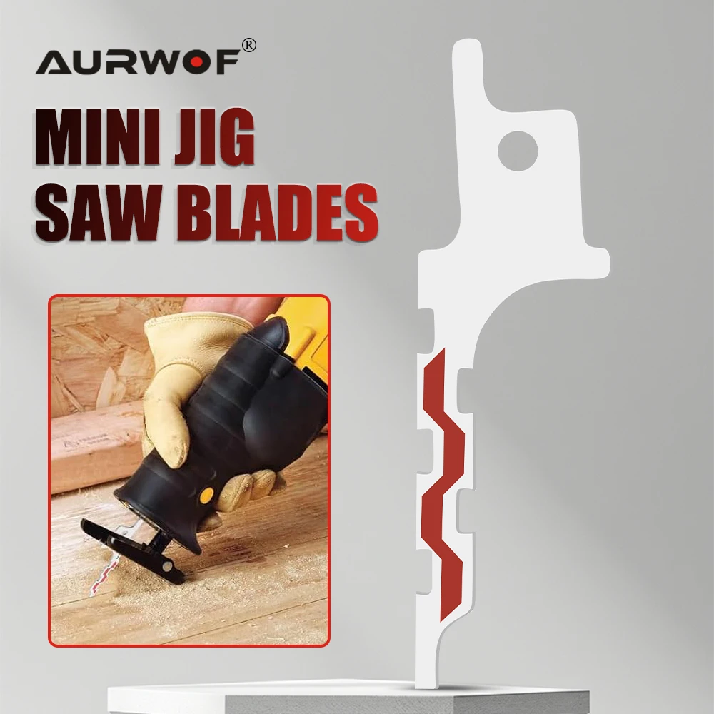 

AURWOF 10Pcs Mini Reciprocating Jig Saw Blades Drywall Reciprocating Saw Blade Wire Box Drywall Access Sawzall Blades JIG0104BT5