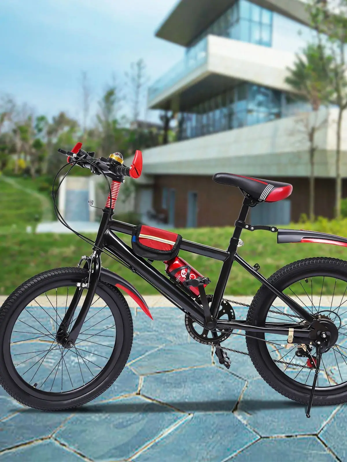 AliExpress 20in Kids Bike Carbon Steel Mountain Bike 7-Speed Children's BMX Bicycle with Kettle for Ages 5–12 Boys Girls Beginner Riders