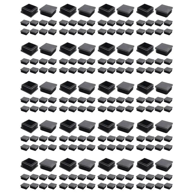 TEXU 200 Pcs Plastic Square Blanking End Cap Tubing Tube Inserts 38Mm X 38Mm