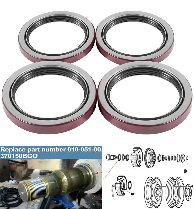 

TM 4PCS Trailer Wheel Hub Unitized Oil Seal Replacement Grease Seals Parts Kit Fit For Dexter 9K-10K GD Axles