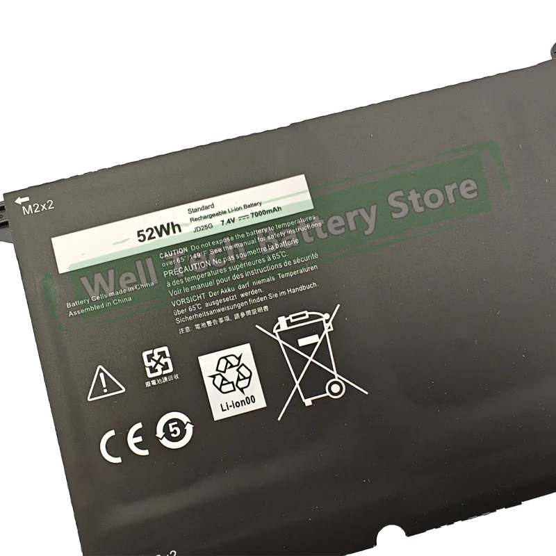 JD25G 90V7W JHXPY Laptop Battery 7.4V 52Wh For XPS13 9343 9350 90V7W RWT1R 0N7T6 5K9CP