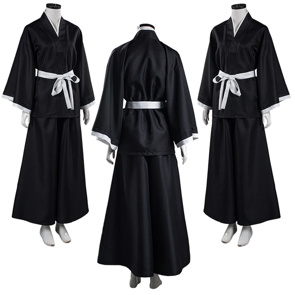 Kuchiki Rukia Cosplay Fantasy Black Kimono Anime Blieach Costume Disguise Women Roleplay Fantasia Outfits Female Halloween Cloth