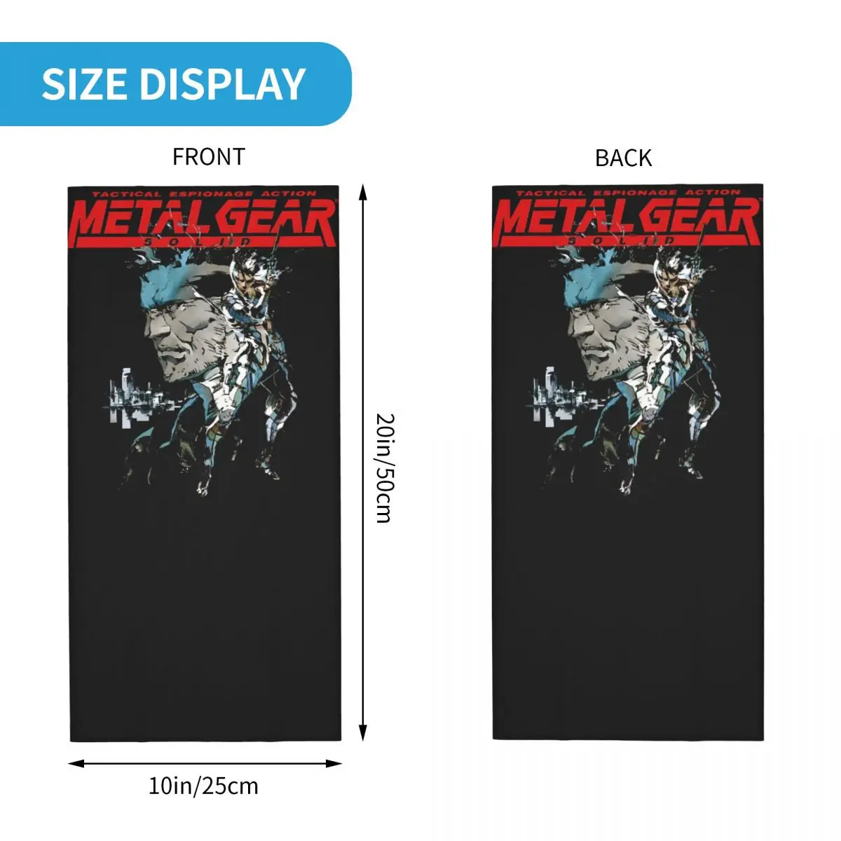 Metal Gear Solid Snake & Raiden Bandana Neck Gaiter Printed Motor Motocross Metal Gear Face Scarf Multi-use Balaclava Cycling