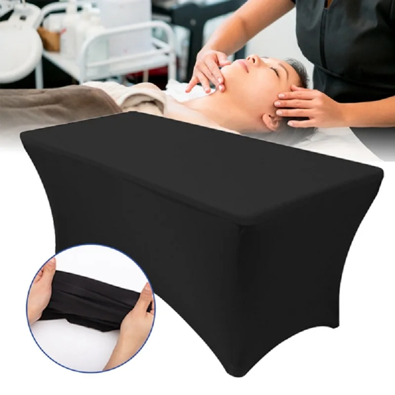 Solid Multicolor Spandex Fitted Stretch Table Cover 4ft 5ft 6ft 8ft Rectangular Table Cocktail Tablecloth for Wedding Banquet