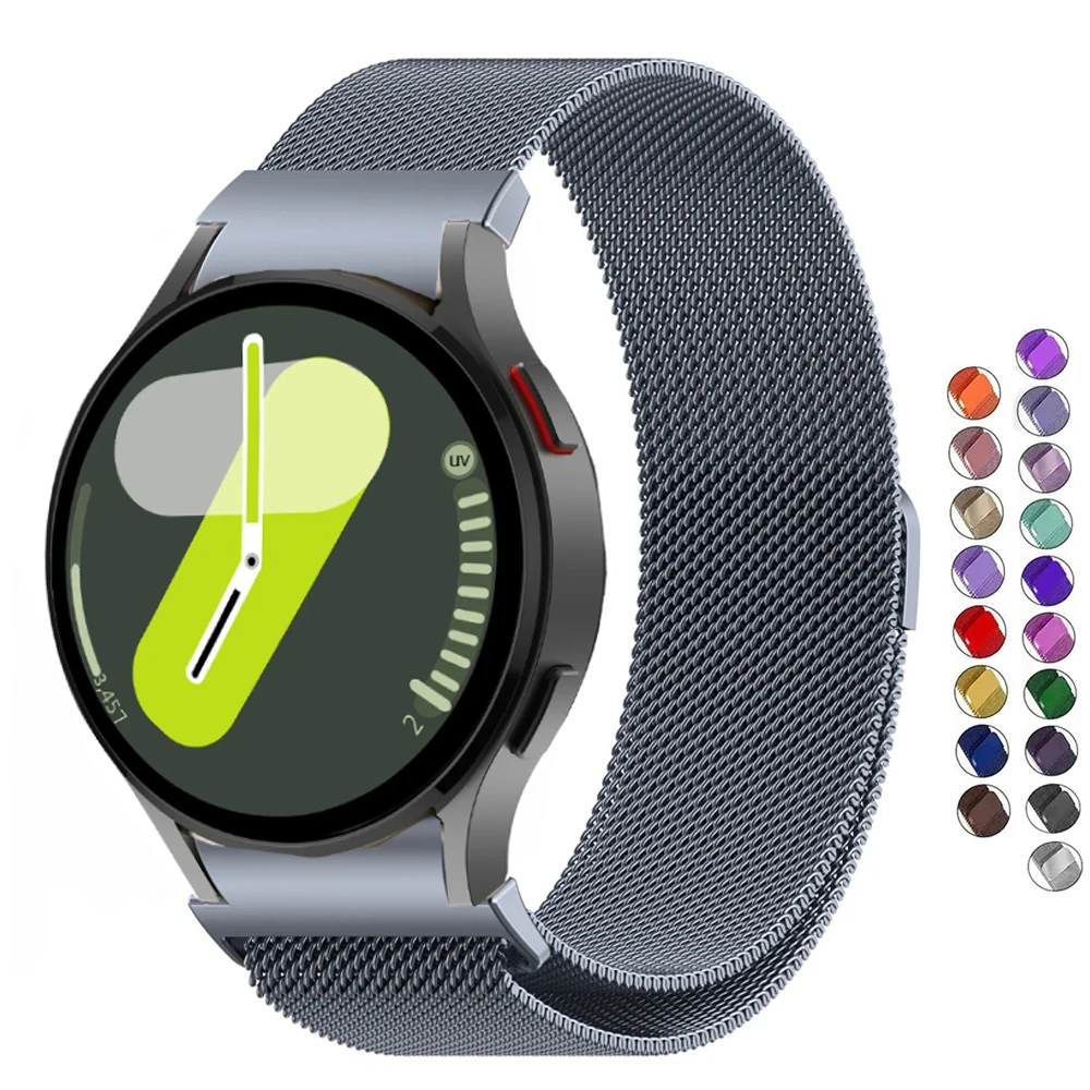 Pulseira de laço magnético para samsung galaxy watch 7 6 5 4 40mm 44mm/5 pro 45mm/6 clássico 47mm sem lacuna metal magnético 20mm pulseira de relógio