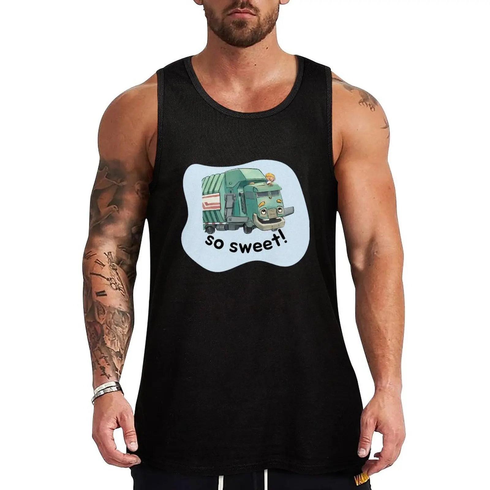 

hank and trash truck- trash truck Tank Top gym men t shirts sports vest
