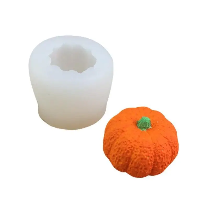 New 5Pcs 3D Embossed Pumpkin Silicone Candle Mold For DIY Resin Soap Crafts And Halloween Thanksgiving Home Decor