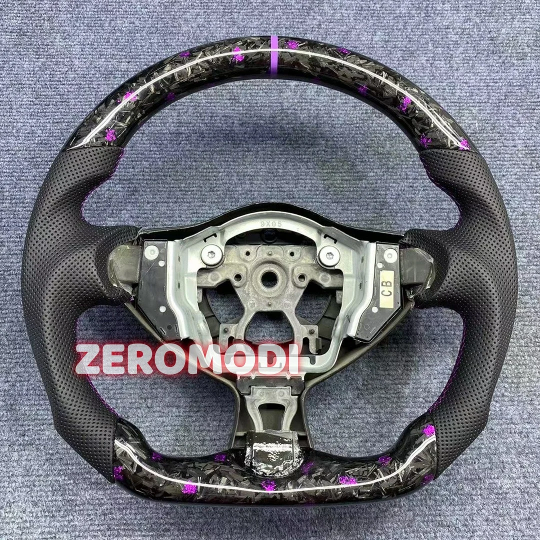 

Руль из карбона для Nissan 370z 2009-2021, гоночный руль, кожаный руль, аксессуары для руля