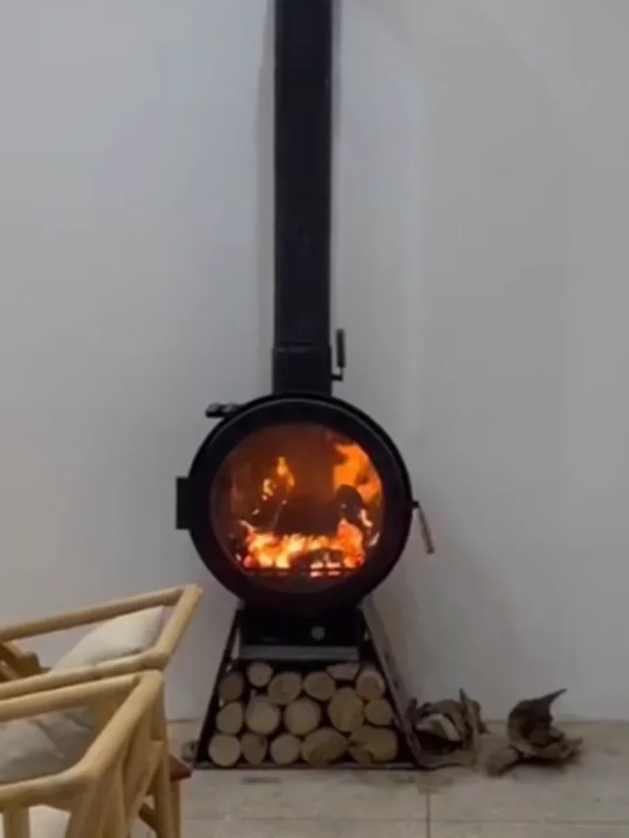 Modern Indoor Wood Burning Stove Cast Iron Fireplace Heating Fireplaces