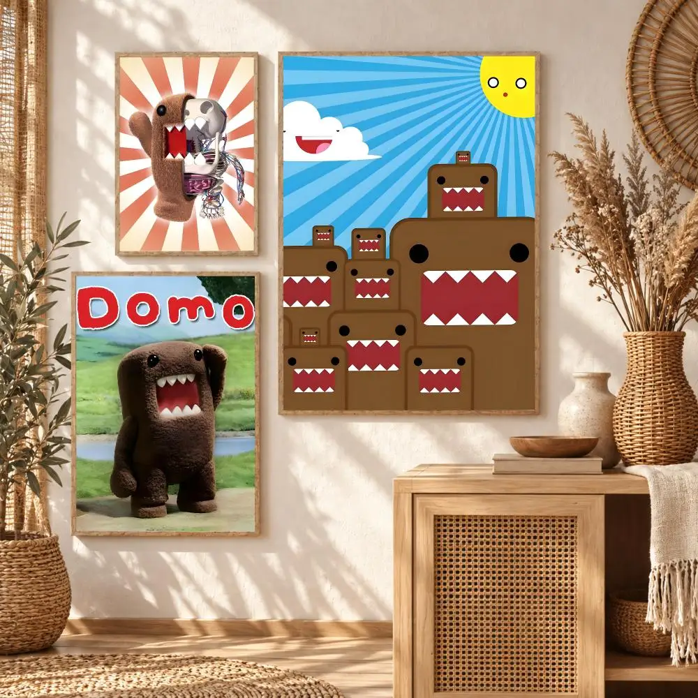 Cartoon D-Domo-Kun Poster Stickers Self-Adhesive Mural Wall Art Decals for Bedroom Living Room Home Painting Decor Gift