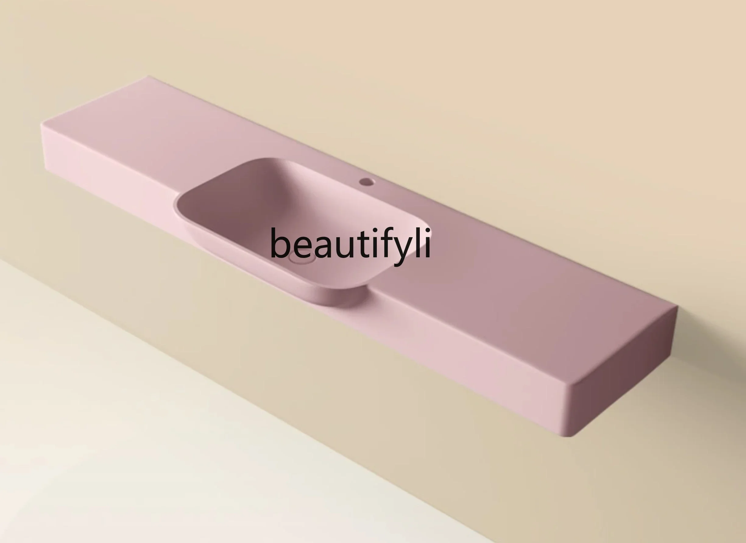 

Pink Matte Wall-Mounted Semi-Embedded Belly Wash Basin Wash Basin Drop-in Sink Table Basin