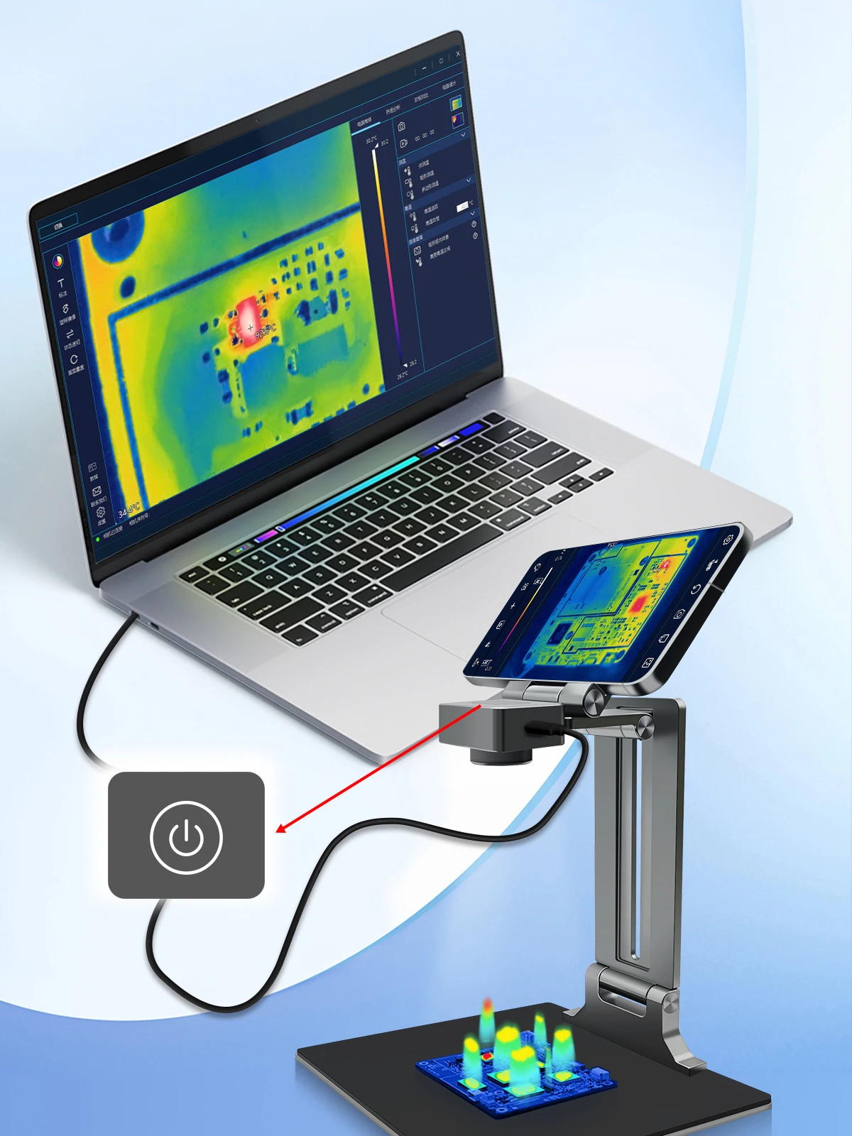 Imagem -02 - Mileseey-câmera Térmica Dobrável para Reparo de Pcb Imager Analisador Conecte com o Telefone Android Computador Tr256p 256x192