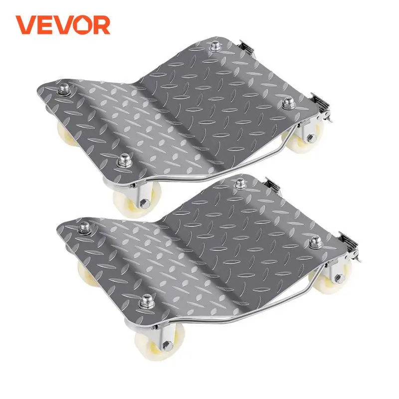 VEVOR 2 Pcs Car Tire Wheel Trolley Dollies Vehicle Skates Moving Tire with 4 Casters 1500 Lbs Weight Capacity Auto Repair Mover