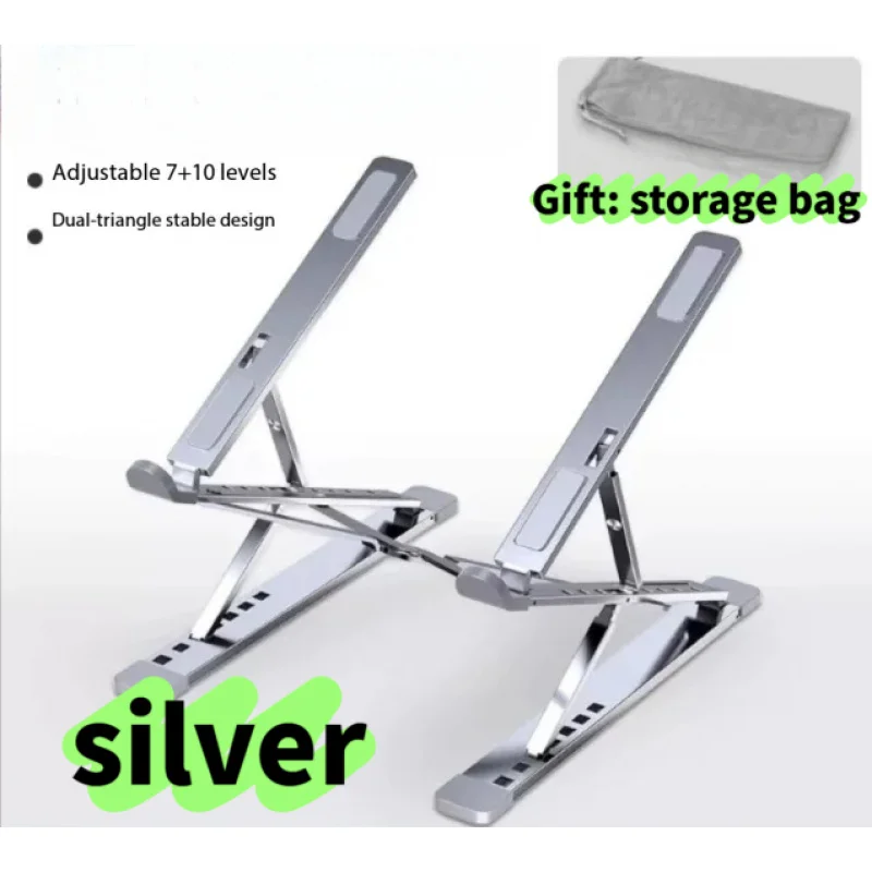 WYORESY for N8 Aluminum Alloy Laptop Double Layer Stand Foldable Portable Lifting Cooling Riser Base Anti-Slip Business Use