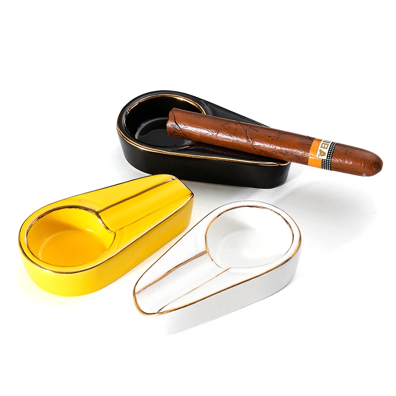 

Ceramic Anti-slip Pocket Cigar Cigarette Ashtray Stand Home Cigar Tool Portable Travel Ashtray Gift Craft Cigar Accessories