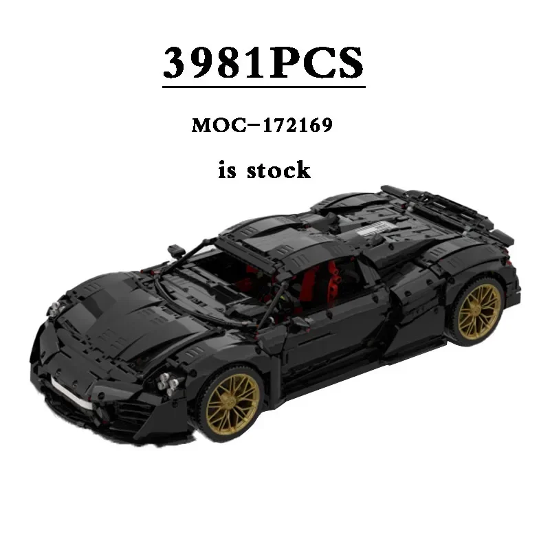 New MOC-172169 Classic Roadster Model 3981pcs 1:8 Scale Racing Supercar Building Block Toy Boy Toy DIY Christmas Gift