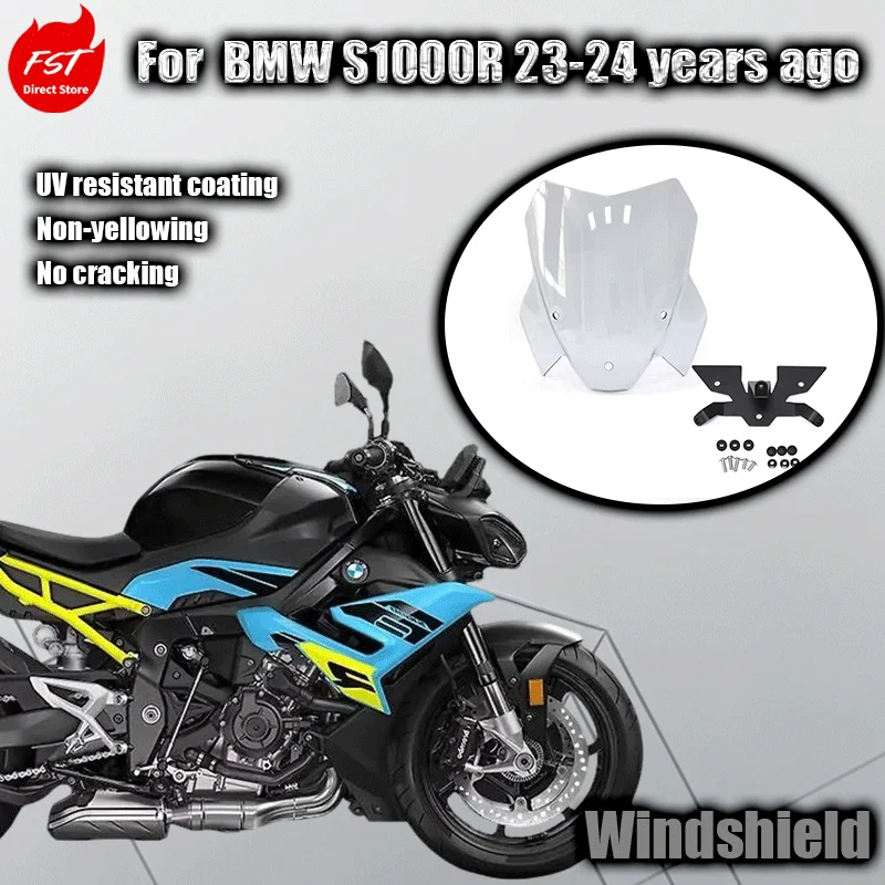 

For Suitable for BMW S1000R 2023-2024 model windshield modification sporty windshield sun visor and windshield lens