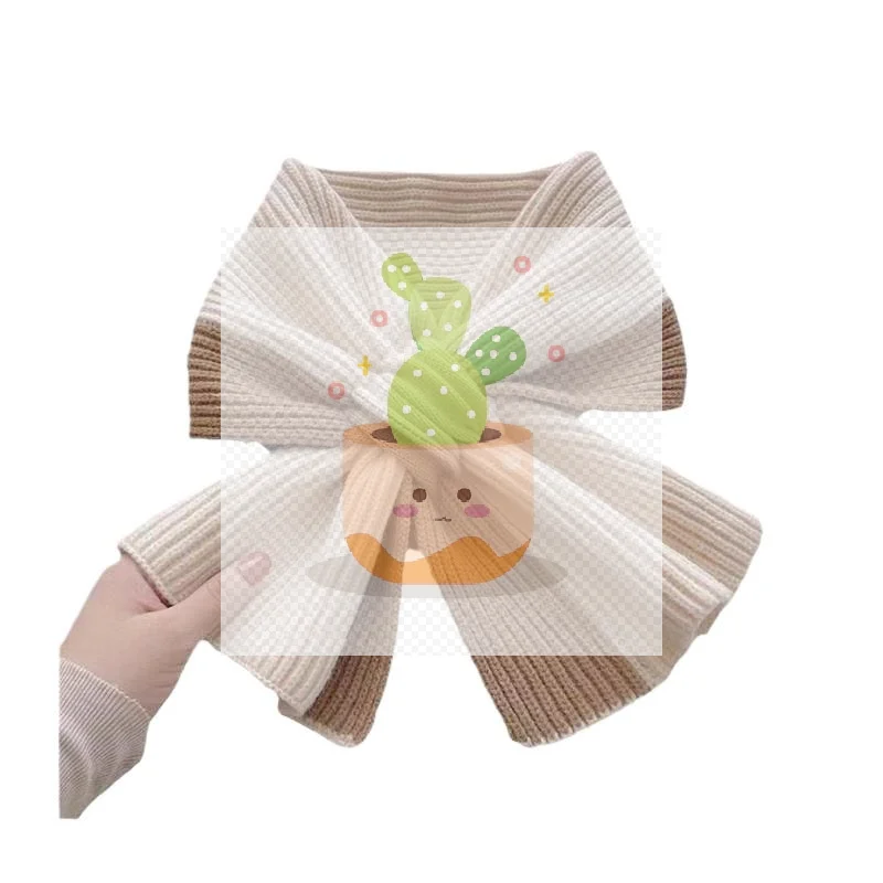 1 bufanda tejida de estilo coreano, pañuelo para la cabeza para mujer, bufanda tejida, bufanda de punto cálida multifuncional