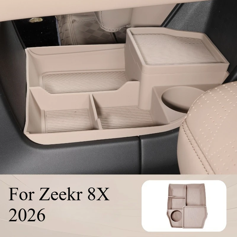 

For Zeekr 8X 2026 Silicone Lower Center Console Storage Tray – Non‑Slip Liner, Protective Mat & Interior Organizer