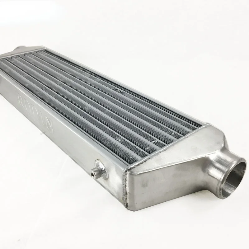 

550x180x65mm 2.5-inch universal diamond tube fin intercooler OD=65mm, aluminum intercooler installed in front of car