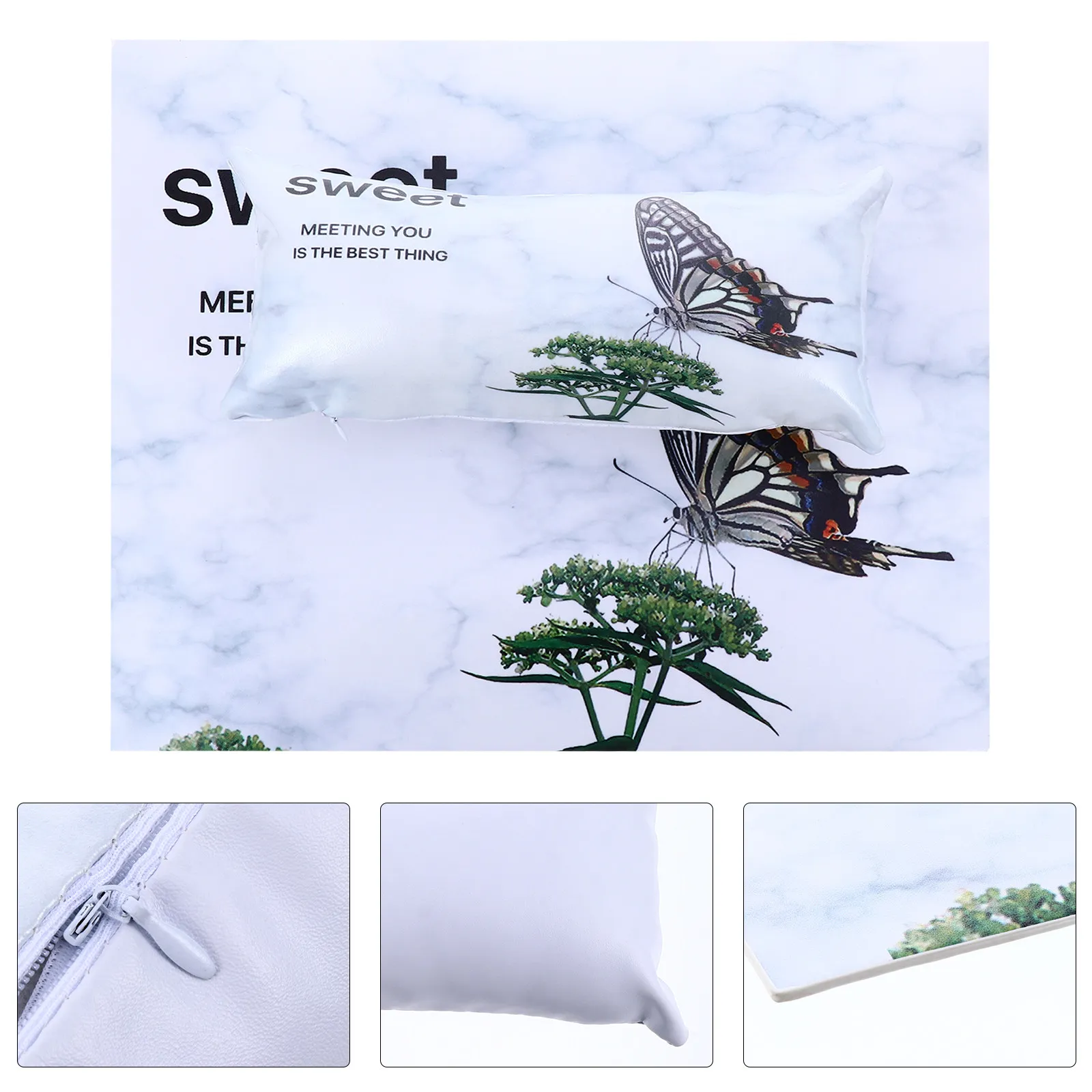 

2Pcs PU Nail Art Cushion Wrist Rest Manicure Mat Sponge Base Salon Home Office Use Protect Counter Filing Dust