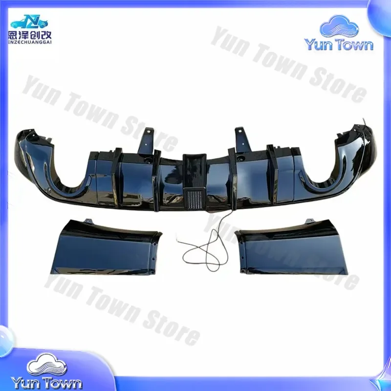 Custom for 2011-2025 Dodge Durango rear lip diffuser retrofit kit bright black LED light rear bumper trim automotive exterior