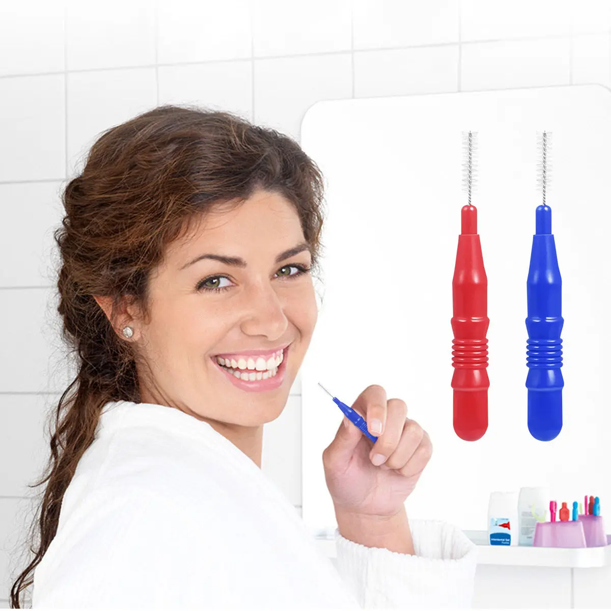 50Pcs Interdental Brush Dental Oral Care Nylon Coated Wire Cleaning Between Braces Crowns Bridges Dental Care Tool