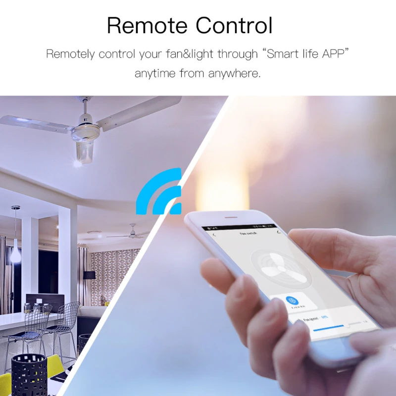 Tuya EU WiFi + RF433 Умный переключатель потолочного вентилятора Smart Living App 2/3-позиционный беспроводной пульт дистанционного управления работает с Alexa Google Home