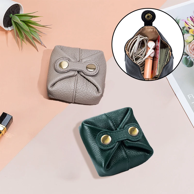 

Leather Women Cosmetic Bag Cute Makeup Pouch Travel Small Earphone Keys Box Lipstick Organizer Case Fashion Mini Coin Purse