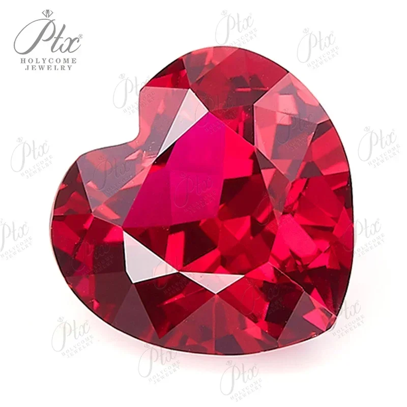 

Top Quatity Lab Grown Ruby Pigeon Blood Red Heart Shape Loose Stones Diy For Jewelry Making Materials Selectable AGLCertificate