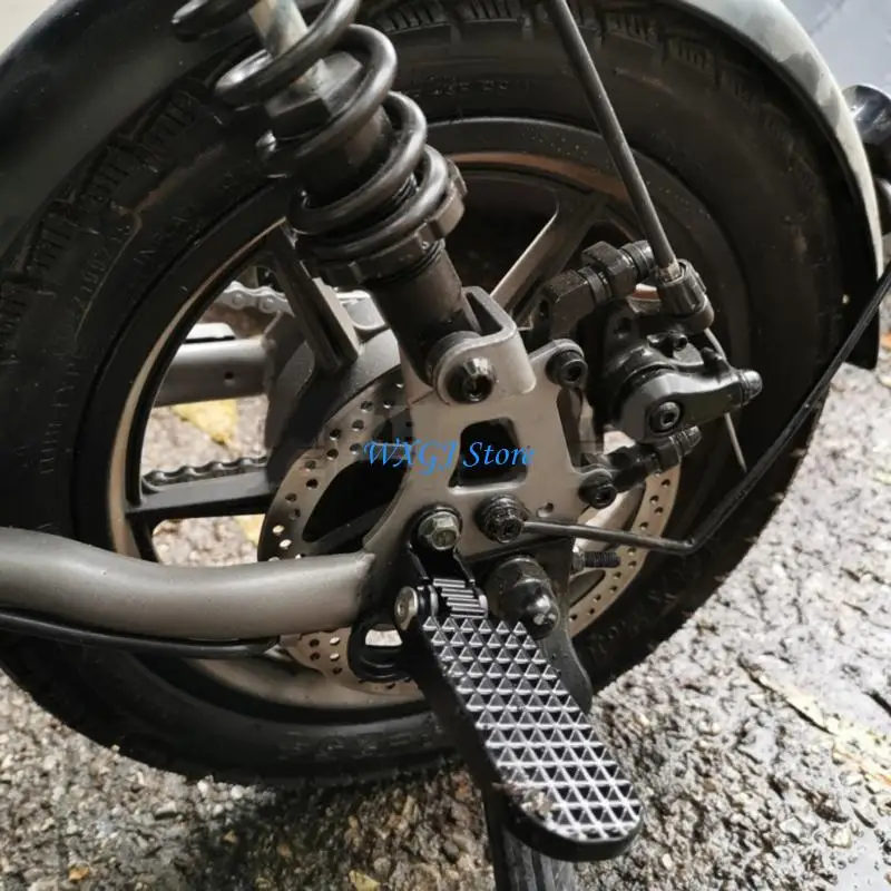 

37JE Electric Rear Pedals Aluminium Foldable Pegs Folding Footrest for Electric Scooter Electric Scooter Accessory Black