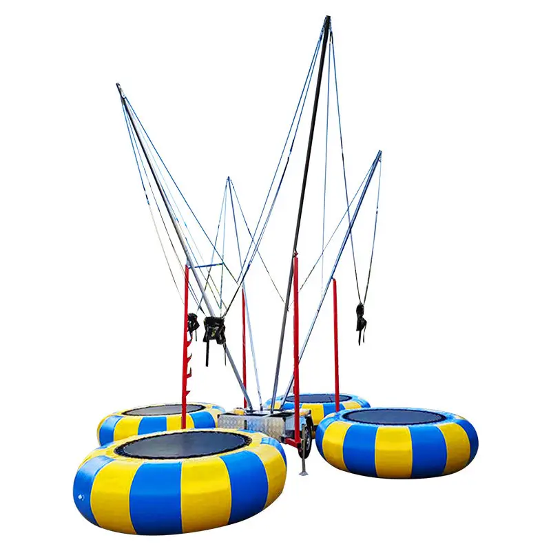 Premium European Bungee Jumping Four Person Inflatable Trampoline Game, Suitable for Indoor and Outdoor Entertainment