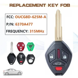 KEYECU 315MHz FCC:OUCG8D-625M-A 4B Inteligentny pilot zdalnego sterowania ID46 Chip P/N: 6370A477 dla 2008-2017 Mitsubishi Lancer MIT11R Blade