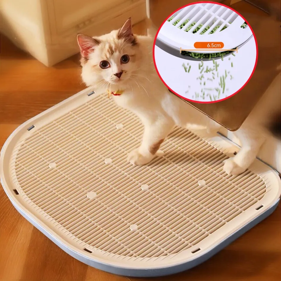 

Cat Toilet Pad Plastic Cat Litter Box Mat Washable Cats Sand Mat Big Hollow Out Cats Litter Box Pad Cleaning Tools Pet Supplies