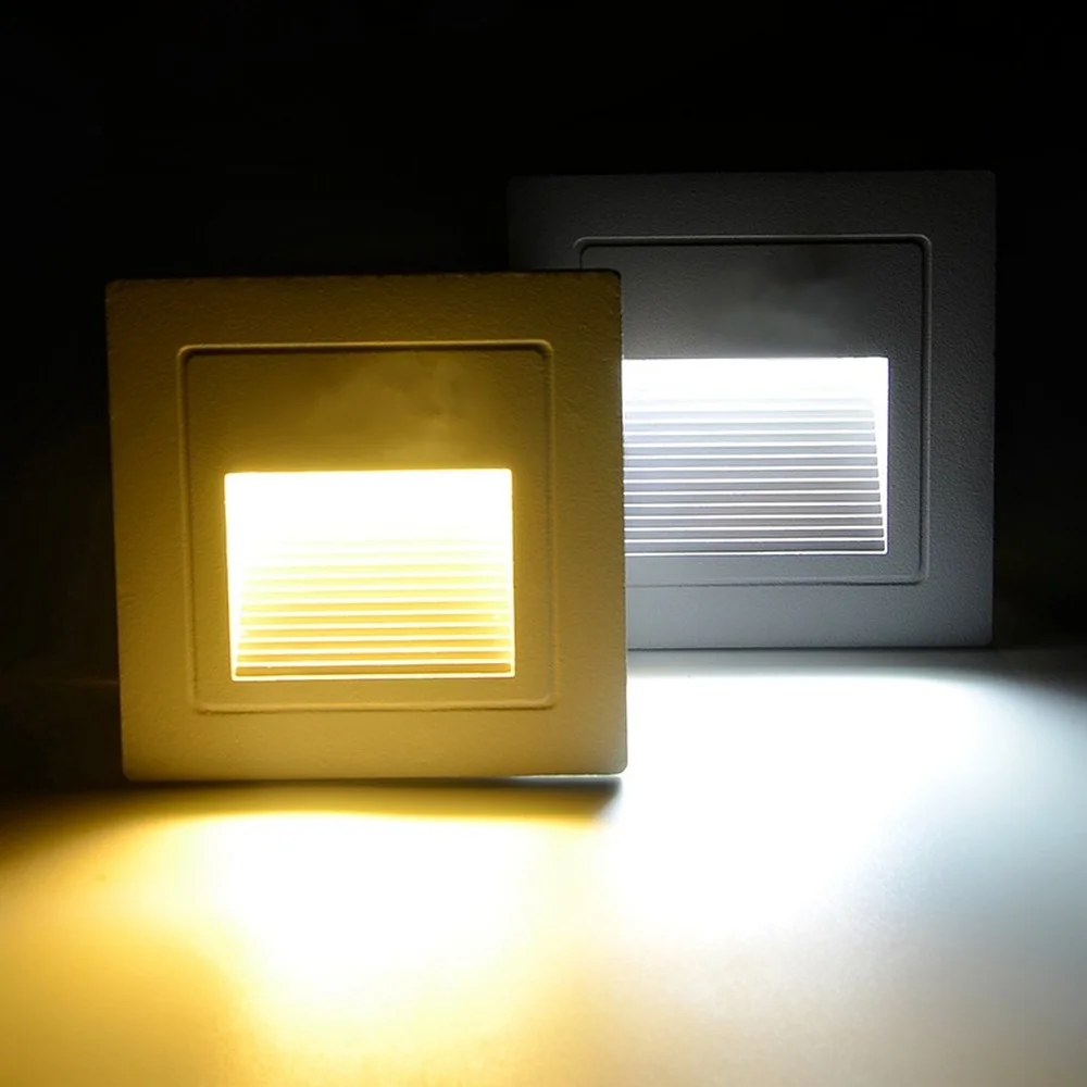 Led Step&Stair Light 3W Recessed Wall Sconce Outdoor Waterproof Deck Flooring Lamp for Garden Porch Channel Stairway Staircase