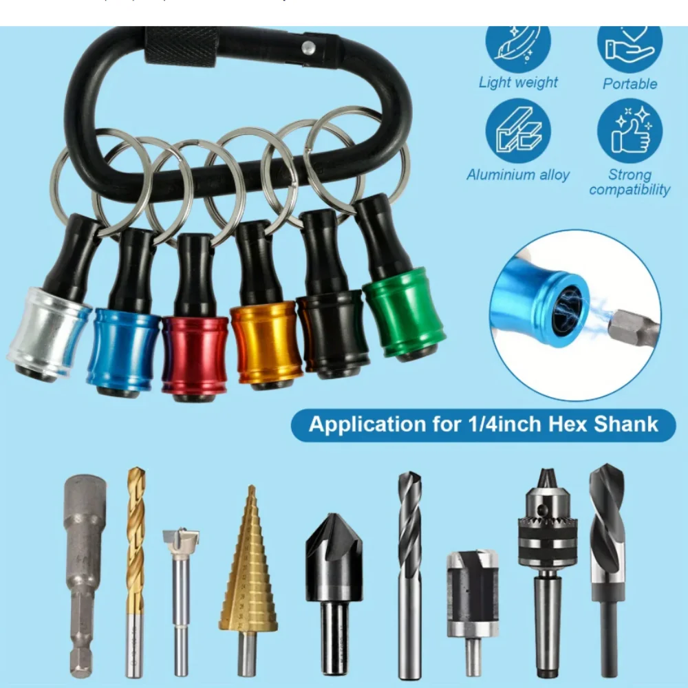 12pcs Screwdriver Bits Holder 1/4 Inch Hex Shank Aluminum Alloy Lightweight Quick-Change Extension Bar Upgrade Push to Unlock