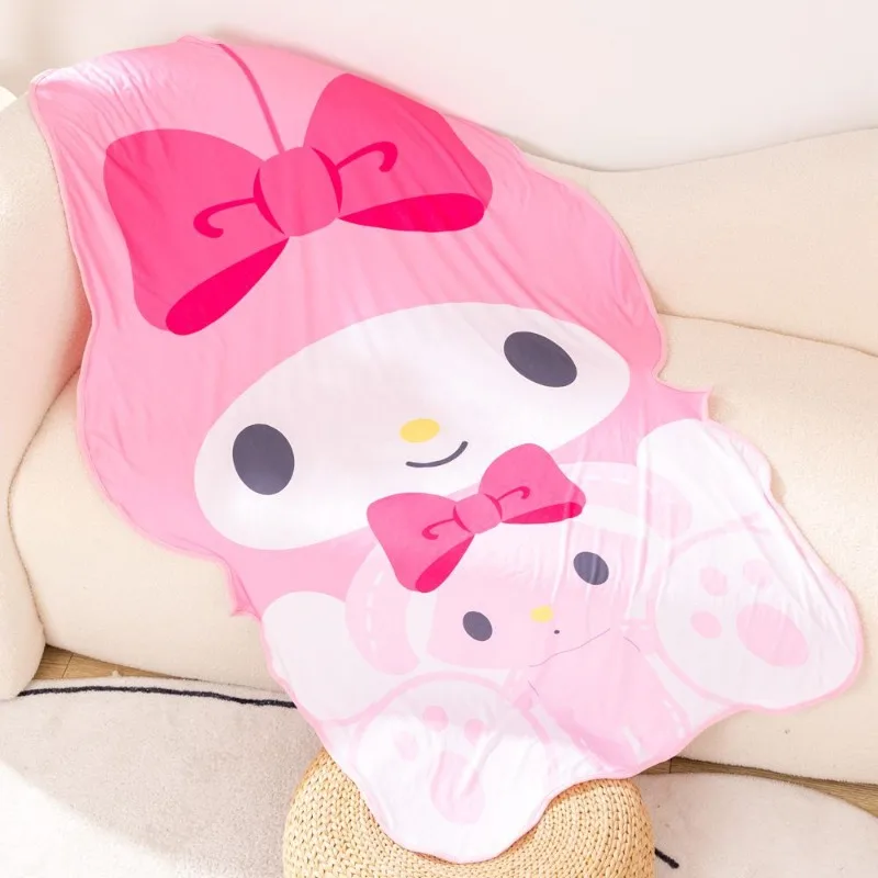 

Kawaii Sanrio Cartoon Style My Melody Summer Ice Silk Blanket Kuromi Home Nap Blanket Single Cover Girl Thin Summer Cool Quilt