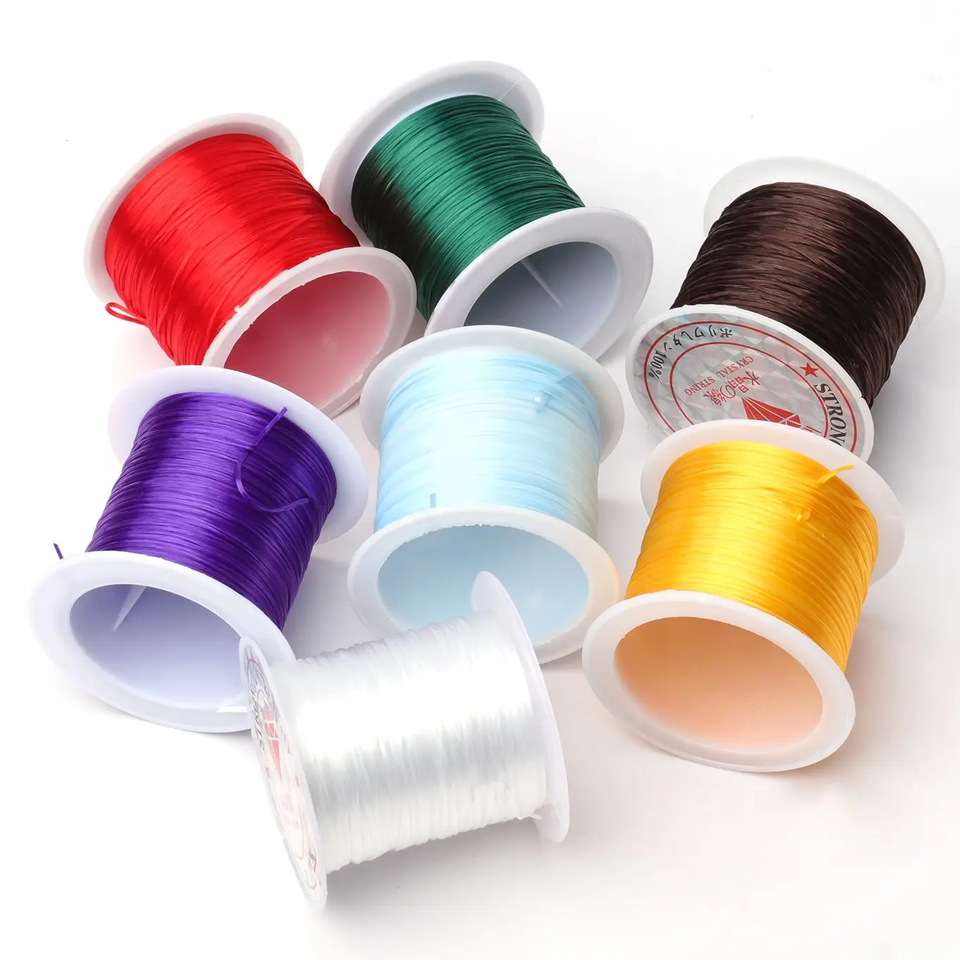 1PCS 0.8mm Colourful Plastic Crystal Stretch Cords Elastic Line DIY Handmade Jewelry Making Supply Wire String Thread Accessory