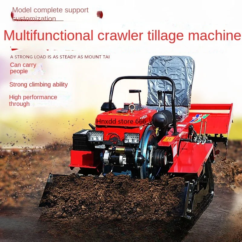 Crawler rotary tiller small trencher diesel cultivated land machine agricultural field machine