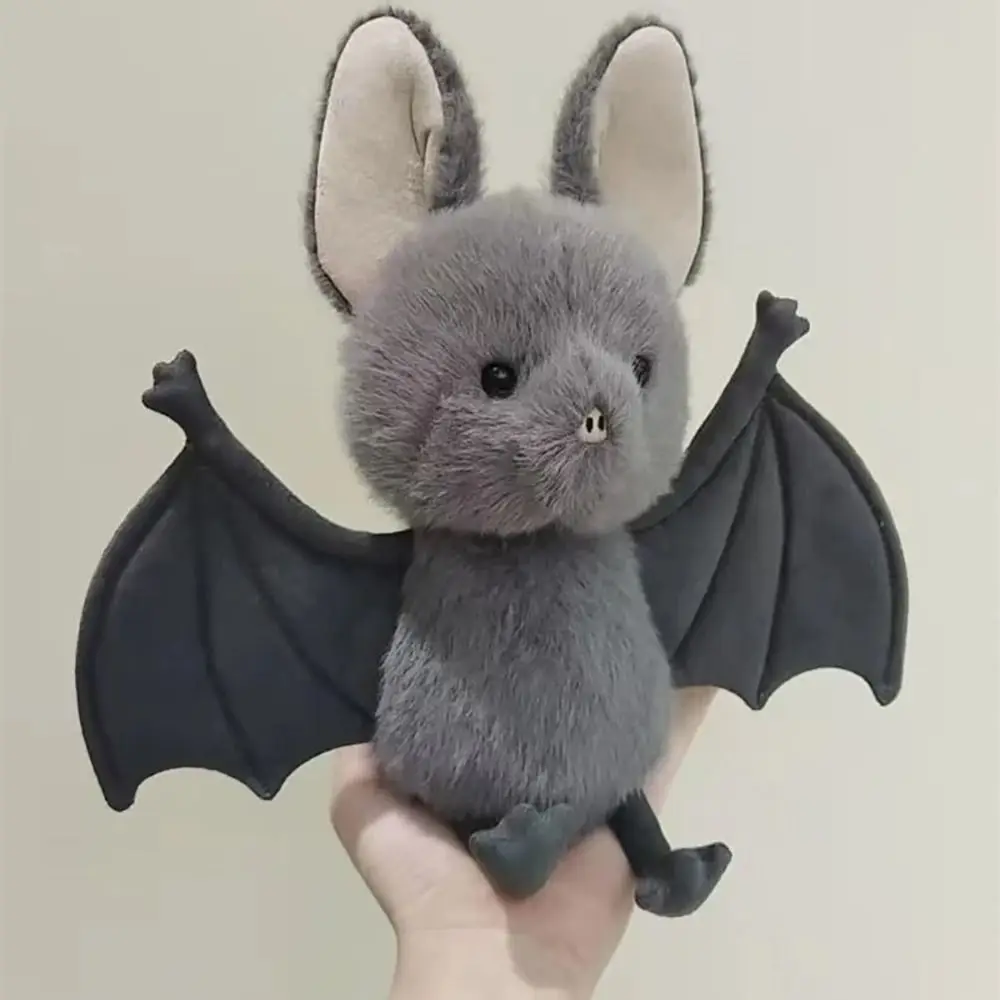 ของขวัญวันหยุด ตุ๊กตาค้างคาวการ์ตูนนุ่ม ขนาด 22 ซม. ดีไซน์ตลก ตุ๊กตาค้างคาวสีเทา ตกแต่งบ้าน
