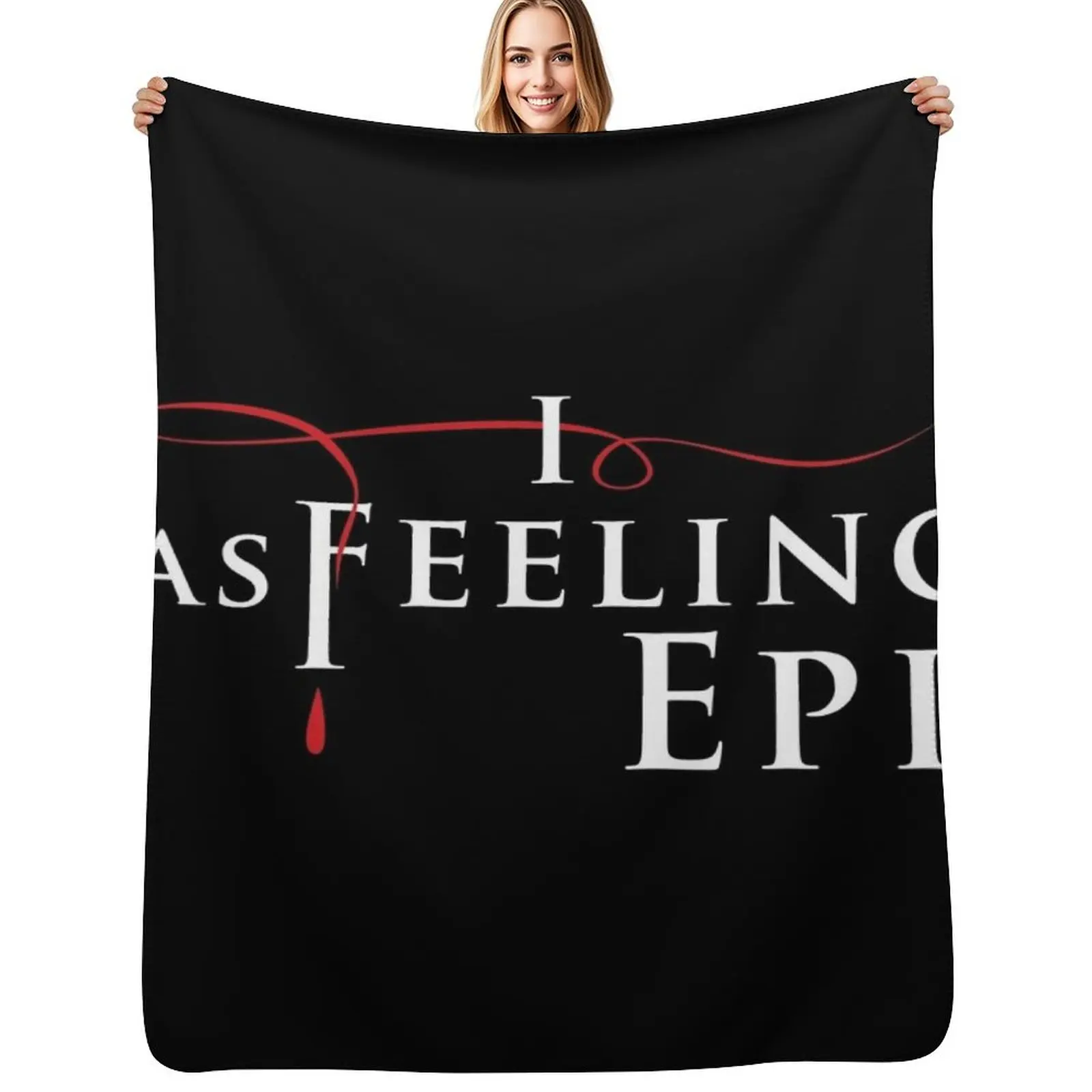 

I Was Feeling Epic in TVD Logo Style Throw Blanket Foldable Soft Warm Blanket for Outdoor Use