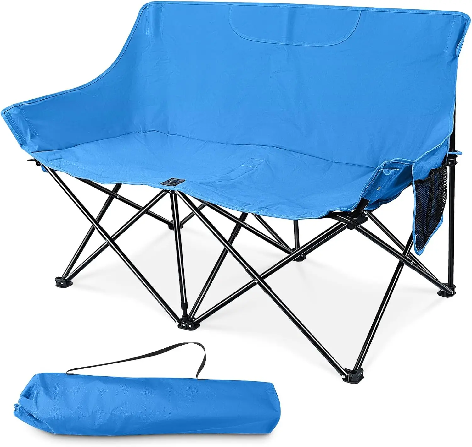 

Folding Camping Chair, Portable Double Outdoor Loveseat for 2 Adults Person, Durable Foldable Collapsible Chairs for Cam