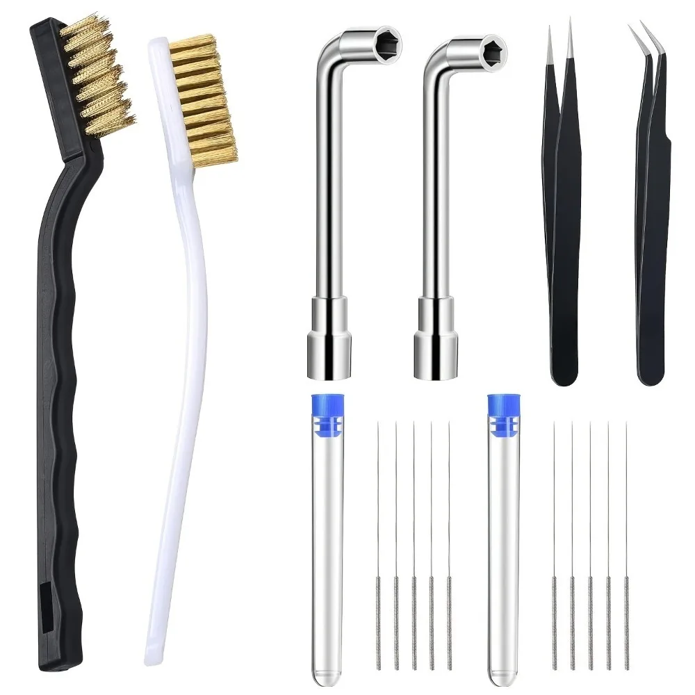 3D Printer Cleaner Tool Kit Copper Wire Brush Toothbrush Nozzle Cleaning Needle 3D Printer Parts Cleaning Tool Wrench Kit