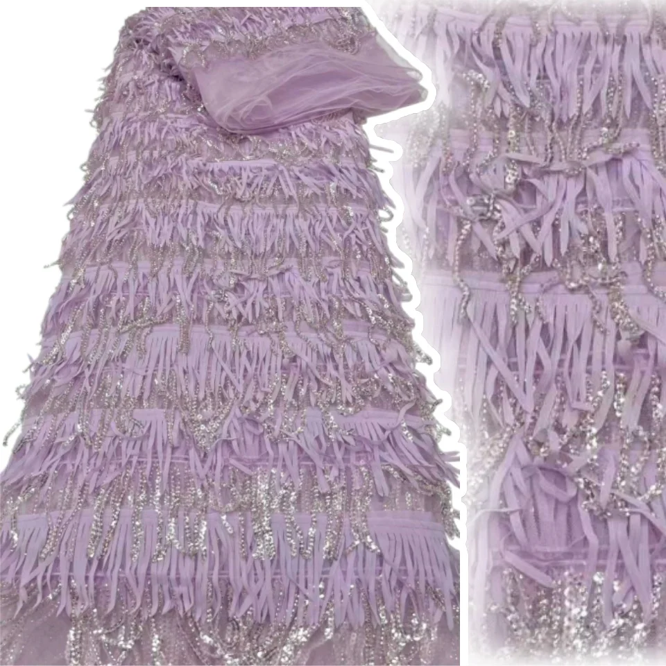 

Новейшая африканская ткань с бисером и пайетками, 3D-тюль, модная кружевная ткань, идеально подходит для свадебных и вечерних платьев, а также для свадебных нарядов 2247