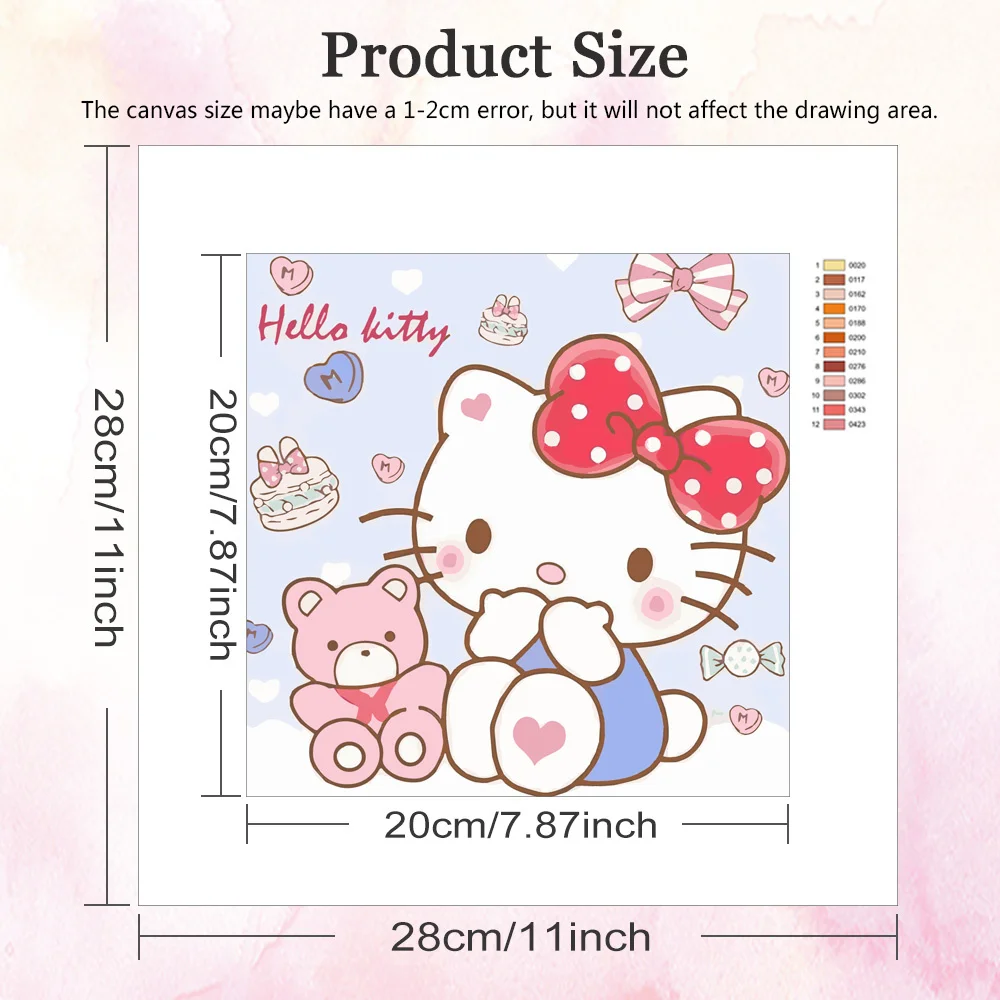 Sanrio DIY Painting Hello Kitty Hobby Drawing By Numbers Cartoon Acrylic Paint On Canvas Wall Decor Living Room